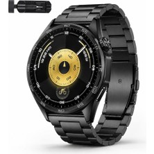 Sneezy Huawei Watch Gt6 46MM Ile Uyumlu Katlanır Klipsli Paslanmaz Çelik Saat Kordonu