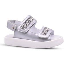 Kids A More Celine Kız Çocuk Pul Sim Detaylı Gümüş Renk Sandalet