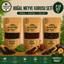 Anadolu Şifa Harput Doğal Kurutulmuş Meyve Seti Karadut Vişne Erik Kurusu 250 gr X3 Katkısız (Dried Black Mulberry • Dried Sour Cherry • Dried Plum)