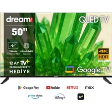 Dreamstar 50" 126CM 4K Ultra Hd QLED Google Tv | 12 Ay Tv+ Üyelik Hediyeli
