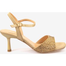 Hawen Angels Kadın Kösele Taban 7,5cm Topuklu Saten Gece & Abiye Ayakkabı 6895-26-V1