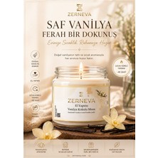 Zerneva Vanilya Kokulu El Yapımı Mum / Hediyelik, Özel Gün, Kokulu Mum, 300CC Cam Kavanoz