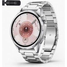 Sneezy Huawei Watch Gt6 46MM Ile Uyumlu Katlanır Klipsli Paslanmaz Çelik Saat Kordonu