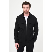 MCR Dokulu Slim Fit Gömlek Yaka Mevsimlik Erkek Mont