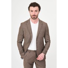 MCR Çizgili Slim Fit Mono Yaka Pantolonu Ipli Erkek Takım Elbise