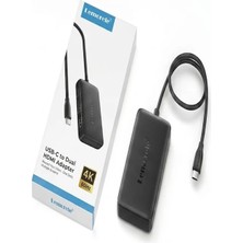 Lemorele HD42 3'ü 1 Arada Type-C To Çift HDMI 4K 60Hz Görüntü Aktarıcı ve 100W Pd Hızlı Şarj Hub - Dual Monitör Çoklayıcı Dönüştürücü Adaptör Windows ve Mac Uyumlu