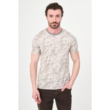 MCR Desenli Slim Fit Bisiklet Yaka Kısa Kol Erkek T-Shirt