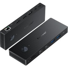 Lemorele TC500 13 Port Type-C Dock Station Hub Çoklayıcı - 4K 60Hz Çift HDMI ve Displayport Üçlü Ekran Destekli Gigabit Ethernet USB 3.0 Dönüştürücü 13-In-1 MacBook Pc Laptop Adaptör
