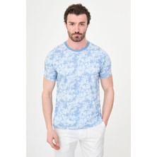 MCR Desenli Slim Fit Bisiklet Yaka Kısa Kol Erkek T-Shirt