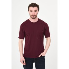 MCR Düz Slim Fit Bisiklet Yaka Cepli Bi-Stretch Interlok Erkek T-Shirt