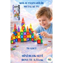 KoseToys Manyetik Renkli Yapı Blokları Kutulu 70 Parça 3,75 cm