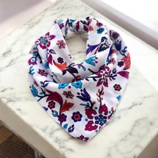 Als Tasarım Dünyası Beyaz Renk Içerisinde Çiçek Desenli Çok Amaçlı Bandana %100 Cotton BND8183, One Size