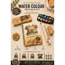 Premium Yönlendirmeli Sulu Boya Hobi Seti Watercolor Workbook Defter Bir Paris Kafesi Hayali(Tutkal,yaldız ,boya HEDIYELI)-T1585