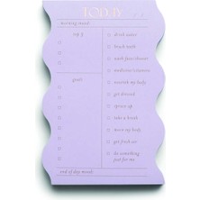 Designworks İnk Designworks Ink  Wavy Daily Self Care, Priorities, And Goals Notepad, 180 Sayfa, Lilac