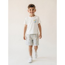Tuffy Erkek Bebek Yazlık  Müslin Şortlu Takım Beach Life Baskılı Bayramlık Çocuk Kombin