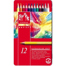 Caran D'ache Supracolor Metal Kutulu 12 Renk Boya Kalemi 3888.312
