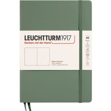 Leuchtturm 1917 LEUCHTTURM1917 NOT Defteri orta boy (A5), sert KAPAK, 251 Numaralandırılmış sayfa, DÜZ, OLIVE 365488