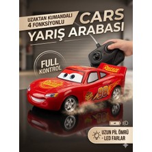 Mavi Su Dünyası Yarış Arabası Cars Uzaktan Kumandalı 4 Fonksiyonlu 20 cm Yarış Arabası Kırmızı