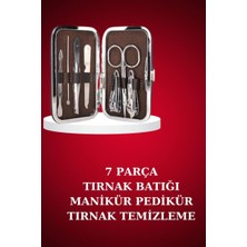 Sepetink Manikür Pedikür Seti 7 Parça Tırnak Makası Kaş Makası Cımbız Çantalı