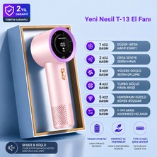 Cevval T-13 Turbo El Fanı 199 Kademeli Dijital Göstergeli Type-C Şarjlı Sessiz Mini Fan