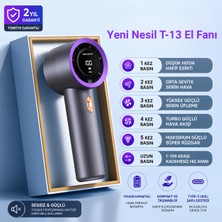 Cevval T-13 Turbo El Fanı 199 Kademeli Dijital Göstergeli Type-C Şarjlı Sessiz Mini Fan