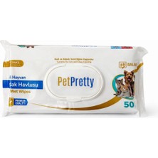 Petpretty Evcil Hayvan Islak Havlusu 50'li