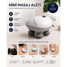 Eser Ticarett Şarjlı Mini Baş ve Vücut Masaj Aleti - Su Geçirmez Silikon Başlıklı Saç Derisi Masaj Fırçası