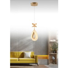Yağmur Model Gold 3 Renk Modu Ledli Kristal Taşlı Modern Salon Mutfak Oturma Çocuk Odası LED Avize