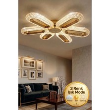 Elips Model 6"lı Gold 3 Renk Modu Ledli Modern Tavana Sıfır Salon Mutfak Yatak Odası LED Avize