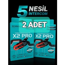 Kemborn X2 Pro. 2ADET 2 Kişilik intercom 5. Nesil Motosiklet  Kask Bluetooth 5.3 Kulaklık Seti  interkom MÜZİK PAYLAŞIM