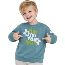 Hupalupa Store HUPALUPA Basic Sweatshirt Dar Kalıp Ocean Play Like You 9-10 Yaş