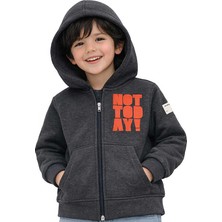 Hupalupa Store HUPALUPA Kapüşonlu Sweatshirt Dar Kalıp Antrasit Not Today 7-8 Yaş