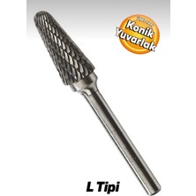 Gfb GFB3251 L Tipi Freze Uç Metal Ahşap Plastik Konik Yuvarlak Törpü Kalıpçı Matkap Ucu L08X22X06