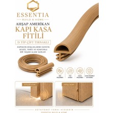 ESBH Ahşap Amerikan Kapı Kasa Fitili D Tip Yandan Çift Tırnaklı 5 Metre Meşe Rengi