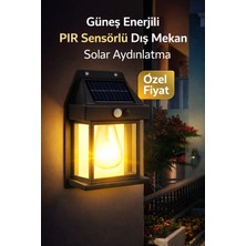 Luxeloom Güneş Enerjili Pir Sensörlü Retro Dış Mekan Solar Duvar Lambası