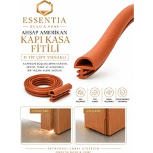 ESBH Ahşap Amerikan Kapı Kasa Fitili D Tip Yandan Çift Tırnaklı 15 Metre Kiraz Rengi