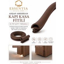 ESBH Ahşap Amerikan Kapı Kasa Fitili D Tip Yandan Çift Tırnaklı 25 Metre Kahverengi