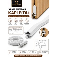 ESBH Ahşap Amerikan Kapı Fitili (Çatı Model) Yandan Çift Tırnaklı 15 Metre Beyaz