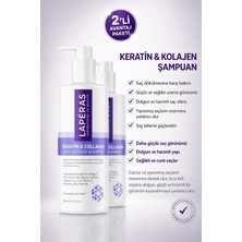 Laperas Keratin & Collagen Vegan Saç Bakım Şampuanı 400 ml 2'li Paket