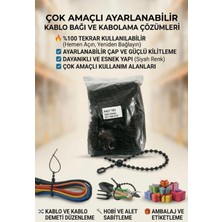 MGZ Siyah Kablo Bağı Klips Plastik Cırt Cırt Kelepçe 120 mm (12 Cm) Tekrar Kullanılabilir 100 Adet