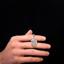 Ebrar Silver Gümüş Aslan Kolye Ucu 925 Ayar Gümüş Aslan Başı Figürlü Erkek Kolye Ucu