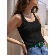 Livizmir Moda Kadın Askılı Örgü Detay Bluz