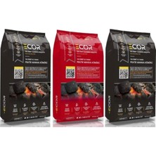 Ecor Tek Kibrit ile Yanan Pratik Mangal Kömürü 1,5 kg x 3 Adet