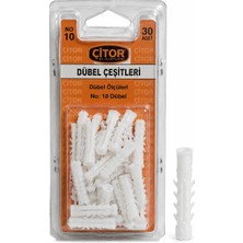 Çitor No:10 Plastik Dübel – 30 Adet Duvar Dübeli