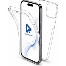 Velvoria Apple iPhone 16 Pro 6.3'' Çift Taraflı Silikon Kılıf Şeffaf