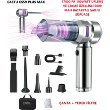 Azurtech Castu CS59 Plus Max 17000 Pa 100 Watt Şarjlı Süpürge