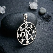 Ebrar Silver Gümüş Ay Pusulası Kolye Ucu 925 Ayar Gümüş Taşsız Unisex Ay Pusulası Kolye Ucu