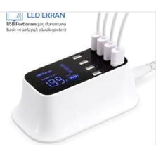 Azurtech Çoklu USB 8 Port Şarj Doldurma Istasyonu Göstergeli