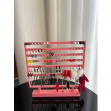 DU&ER 👉 Pastel Pembe Renk Küpe Standı – Takı Organizer & Küpe Askılığı (Masaüstü Düzenleyici)