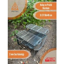Doa Metal Doa Double - Metal Mangal ve Ateş Çukuru Sökülebilir Kolay Taşınabilir Iki Katlı Çantalı